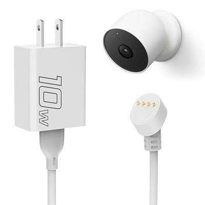 Power Cable Compatible with Google Nest Cam Outdoor or Indoor Battery, 10W 25Ft Nest Power Connector Weatherproof Charging Cable Power Your Nest Cam Power Cord