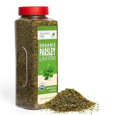 Organic Parsley Flakes 4.23 oz - Organic Dried Parsley Flakes for Cooking & Garnishing - USDA Certified, Kosher, Gluten Free - The Holly Tree