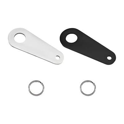 KVAEY Motorcycle Bell Hanger, Good Luck Riding Motor Hanger with Split Ring, Metal Biker Bell Hanger Fits for Most Bells (Black+Silver, Style B)