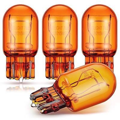 4 Pack 7444NA Bulbs T20 12V 21/5W Replacement LED Light Bulb, Amber | Automotive Lighting Reverse Lights Strobe Brake Backup Tail Turn Signal Replacement Bulb Interior Lighting Side Lights