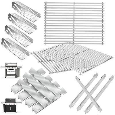 Genesis II GS4 Grill Parts for Weber 4 Burner Genesis 2 GS4 Genesis II/II LX 400 SER, Genesis 400 (2022 YRS) Replacement for Weber Flavorizer Bars 66033, Grates 66089,Heat Deflector 66041&Burner 67490