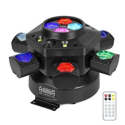 Moving Head DJ Lights-150W LED Stage Light 6 Arms Beam 4-in-1 RGBW,Red Green Starlight and White Amber Flashing Lights, Bee Eye Effect,DMX Controlled&Remote for DJ Stage/Parties/Disco/Dlubs/Weddings