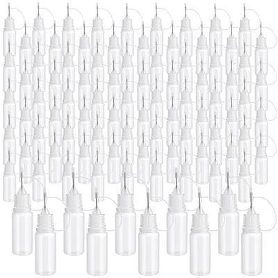 Zhehao 100 Pcs Mini Needles Precision Tip Applicator 10 Ml/0. 34 oz Fine Tip Applicator Bottle Glue Bottle Needle Squeeze Glue for Liquid Oil DIY Crafts, Quilling Acrylic Painting(Transparent)