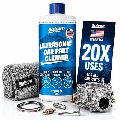 32 Oz. Ultrasonic Carburetor & Parts Cleaner Solution | Free Cleaning Cloth | Makes 50 Gal. | US Made | For All Ultrasonic and Immersion Machines | Engine Parts, Carbs