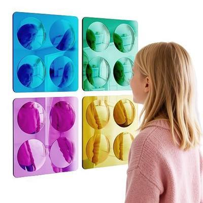 Special Supplies Sensory Bubble Wall Mirror - Interactive Colorful Acrylic Mirrors for Wall Decoration and Sensory Toys for Kids Classroom or Home - Room Decor -Visual, Tactile Stimulation - (4)