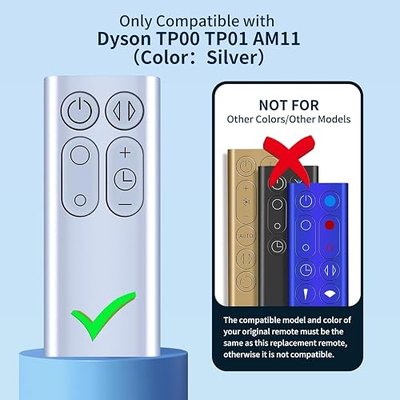 RETROSUN Replacement Remote Control for Dyson TP00 TP01 AM11 Pure Cool Air Purifier Tower Fan - with Battery (Only for Part NO.965824-06 965824-07)