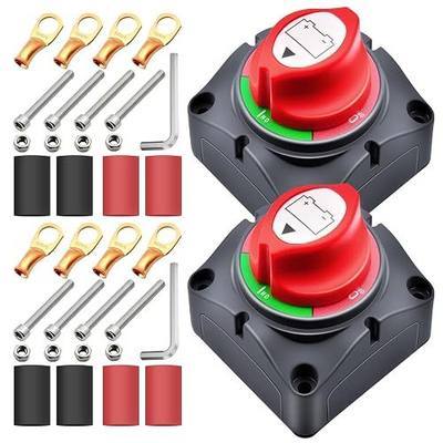 275A Battery Disconnect Switch 12V-48V Heavy Duty, Quality Battery Cut Off Shut Off On/Off Switch for Automotive, Marine, Boat, Car, RV, ATV, Trunk Vehicles (Pack of 2)