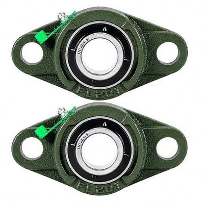 2-Pack UCFL201-8 2-Bolt Flange Bearing Units, 1/2 Inch Bore Mounted Flange Bearings with Cast Iron Housing and Set Screw Locking for Shaft Support