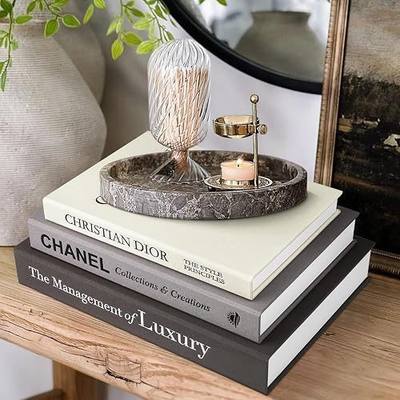 1DOT2 Decorative Books Set of 3, Black-Gray-Beige-Luxury | Coffee Table Home Decor, Living Room Decoration, Photo Storage, Keepsake Box