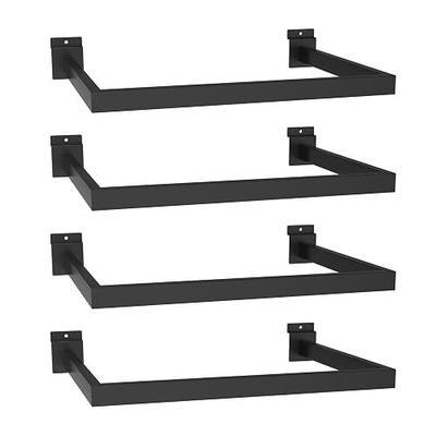 4 Pack Slatwall U-Shaped Rectangular Tubing Hangrail - 16X12 Inch, Slatwall Accessories and Hangers for Retail Display and Home Apparel Storage - Black 