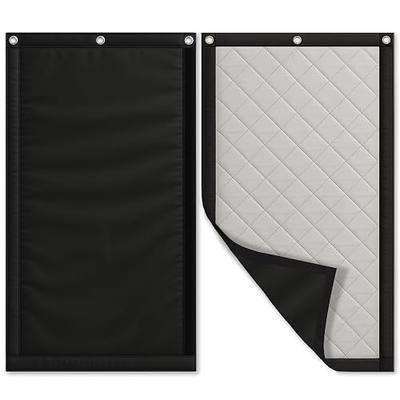 Soundproof Curtain 70.9" x 39.4" – Heavy Duty Sound Blocking & Sound Dampening Curtain with Grommets & Hooks, Multi-Layer Acoustic Curtain for Noise Reduction & Light Blocking, Black, Single Panel