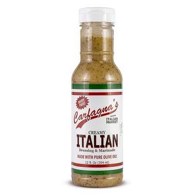 Carfagna's Salad Dressing and Marinade, Famous Italian Market, Made with Pure Olive Oil, 100 Year Old Recipe (12 Fluid Ounce, Creamy Italian)