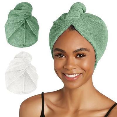 Turbie Twist 2-Pack Microfiber Hair Towel for Beauty, Travel, Gifting - Wrap Turban for Straight, Wavy & Curly Hair - Premium Personal Care - Kashmir & Frosted Mint