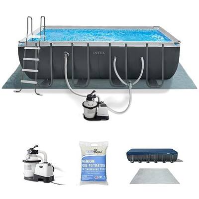 Intex 26355EH Ultra XTR 18ft x 9ft x 52in Above Ground Swimming Pool Set with Sand Filter Pump and OptiFlow 50lb Premium Filter Sand