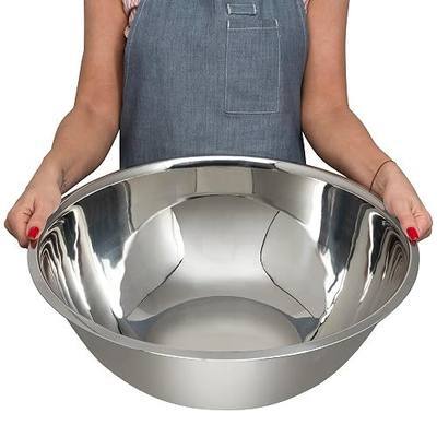 16 Quart Large Stainless Steel Mixing Bowls Set, 3-Pack, Nesting Bowls | Extra Large Commercial Grade Metal Bowls for Meal Prep, Baking, Serving, Food Storage. Rustproof & Dishwasher Safe