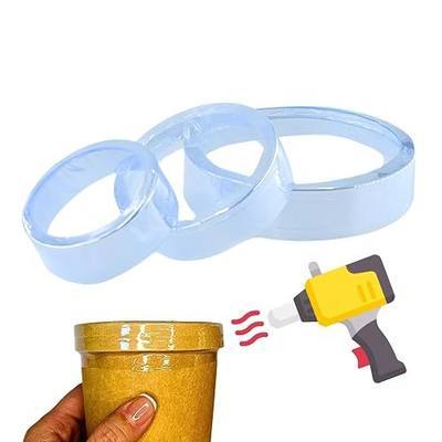 WEIWEI - 192mm x 25mm, Max Diameter 4.7 inches, Pack of 250 PCS Clear Preformed Perforated Shrink Bands -Fits Deli Containers size 8-32 Ounces/Round Plastic Soup/Styrofoam bows