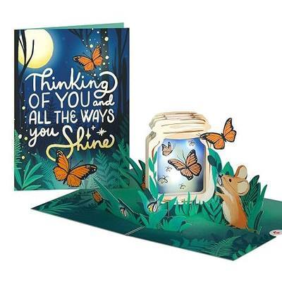 Lovepop Butterfly Jar Light Up Pop Up Card - 3D Monarch Butterfly Greeting Card for Friend, Her, Him, Women (Thinking of You, Get Well, Sympathy) 5x7 with Envelope
