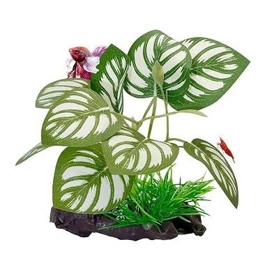 CTWPets Betta Driftwood Decor – Soft Silk Aquarium Plant for Betta Fish, Shrimp, and Tropical Tanks – Safe, Vibrant Aquascape Decoration (Split Leaf)