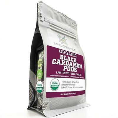 Spice Profile Organic Whole Black Cardamom | 2 oz | Lab Tested