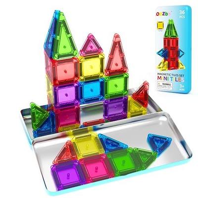 Magnetic Tiles Mini Travel Toddler Set, Magnetic Blocks Building Kids Toys & Games, Montessori Preschool Classroom Must Haves Educational Learning Sensory Toys for 3+ Year Old Boys Girls Birthday Gift