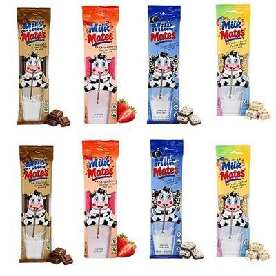 40 Pcs Milk Flavored Straws For Milk - 4 Assorted Flavors: Chocolate, Strawberry, Cookies & Cream, Fuity Cereal 10 Each Flavor - 8 Packs of 5 Ea. Milk Flavoring Straws for Kids, Teenagers, Adults | Chocolate, Strawberry, Cookies & Cream, Fuity Cereal, 10 Each Flavor, 8 Packs of 5 Ea., Kids, Teenager