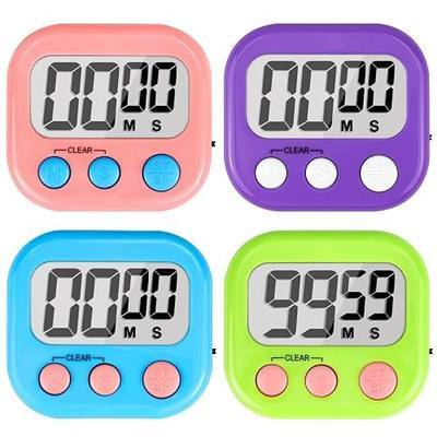 Digital Timer for Kids Teacher Supplies Classroom Timer for Study Learning Management Kitchen Work Exercise-4Pack Pink Blue Green Purple