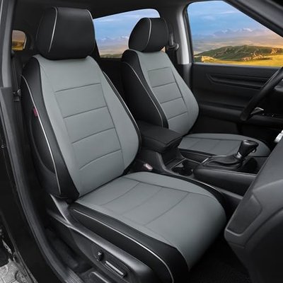 Lolcar CRV Seat Covers Custom Fit for Honda CRV 2023 2024 2025 2026 Leather Car Seat Cover Full Set for Trucks SUV,Waterproof Car Seat Cushion,Faux Leather (Black/Gray)