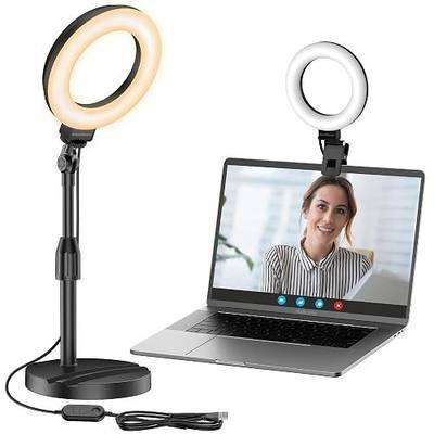 InnoGear Ring Light with Stand for Desk Computer 60 LED Streaming Lighting | on camera video light, camera lighting for video recording, portable, desk mount, flexible positioning, 5 colors