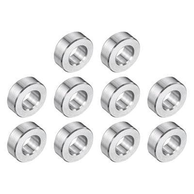 uxcell 10 Pcs Stainless Steel Spacer 1/4" Bore x 1/2" OD x 1/4" Length Screw Bushing Plain Finish Round Metal Spacer for 1/4" Screws Bolts and Rods