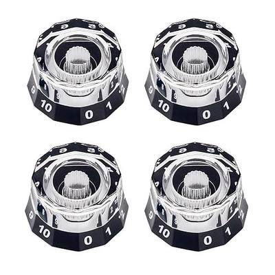 Banworks Guitar Control Knobs Metric Size 18 Spline 2 Volume 2 Tone Control Knobs Dodecagon Top Hat Knobs for Epiphone Les Paul LP SG Style Electric Guitars Pack of 4 JT/XN-12 Black