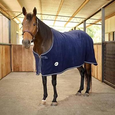 Jeffers Elite Fleece Cooler Blanket for Horses, 69" – Contoured Moisture Wicking Horse Cooler, Lightweight Breathable Fleece Horse Cover for Layering, Travel, Grooming & All Year Round Use - Navy