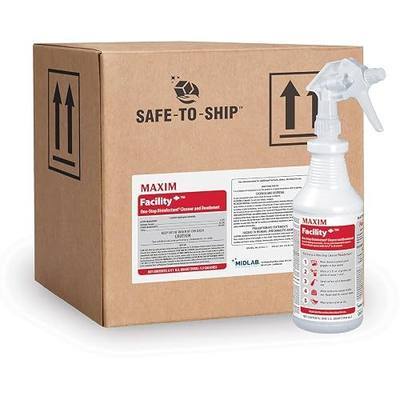Midlab Maxim Facility+ One Step Disinfectant Cleaner and Deodorant, 1 Quart (32oz), Pack of 6, Includes 1 Trigger Sprayer, Contains Hydrogen Peroxide, Use for Fentanyl Decontamination at Full Strength