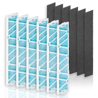 6-Pack MAC-408FT-E Replacement Filter and 6-Pack Carbon Filter Compatible with Mitsubishi Electric MAC-408FT-E MSL-GL15NA Air Conditioner Filter