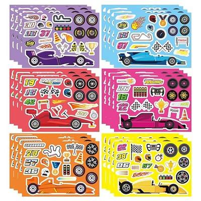 Make Your Own Race Car Stickers, Sporty Racing Car Stickers for Kids | 24 Sheets Racing Gifts Party Favors Supplies, Classroom Teacher Reward Educational Toy Art Craft, Birthday Gift