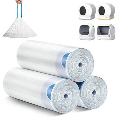 MeoWant Cat Litter Box Liner - 60PCS Heavy Duty Drawstring Trash Bags for MeoWant MW-SC01/MW-SC02 Automatic Self-Cleaning Boxes, Extra Thick Leakproof, 3 Rolls (20 Bags/Roll)