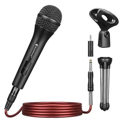 Professional Dynamic Microphone for Singing Karaoke Microphone with 16ft XLR to 1/4'' Audio Cable, Vocal Handheld Mic for Podcast Mixer Amplifier PA System