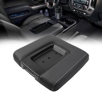 Dasbecan Front Seat Center Console Armrest Lid Compatible with 2014-2018 Chevy(Chevrolet) Silverado/GMC Sierra 1500 2500HD 3500HD Storage Compartment Lid Black Replace# 22881398