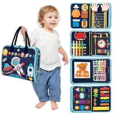 Montessori Busy Board & Busy Book for Toddlers with 20+ Learning Activities, Sensory Activity Toy for Fine Motor Skills, Montessori Learning Toy, Quiet Travel Toy for Airplane & Car, Birthday Gift