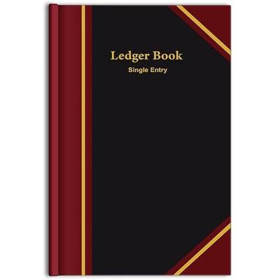 Jetec 1 Pcs Black Ledger Books for Bookkeeping 11.4 x 7.5 Inches Accounting Book Accounting Notebook for Tracking Money, Expenses