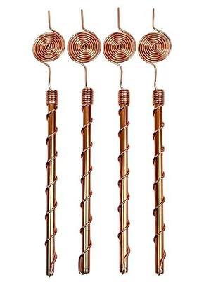 369 Spiral Copper Electroculture Antennas – 99.90% Pure Copper 369 Spirals for Organic Plant Growth, Soil Energy Boost & Root Development (4-Pack) – Eco-Friendly Gardening Tool