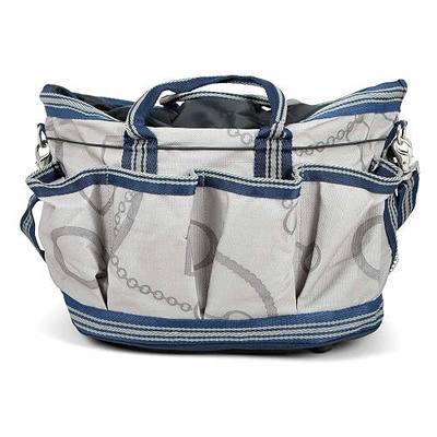 Jeffers Poplar Head Grooming Bag – Horse Grooming Organizer Tote with Pockets for Brushes, Tools, Clippers, Shampoo, Detangler – Stable Barn Kit Carrier for Horses, Pets, Latte Snaffles & Irons