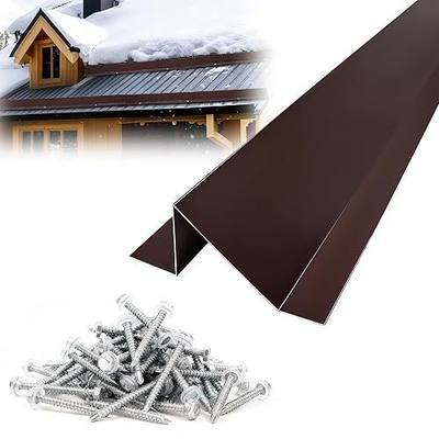 3.9 Ft Metal Roof Snow Guards with Screws Snow Stops for Metal Roofs Ice Guards for Aluminum Roofing Panels, Wood Canopy, 8 PCS - 31 Ft Kit Brown