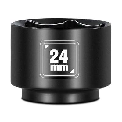 BLACKROBOT 24mm Low Profile Oil Filter Socket, 3/8" Drive 6-Point Oil Filter Cap Remover and Installer Tool, Chrome Vanadium Steel