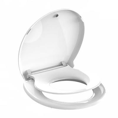 Round Toilet Seat with Built-In Toddler Seat, 2-in-1 Potty Training Toilet Seat for Adults & Kids, Soft Close, Magnetic Child Seat, Quick Release & Easy Clean, Fits Standard Round Toilets, White
