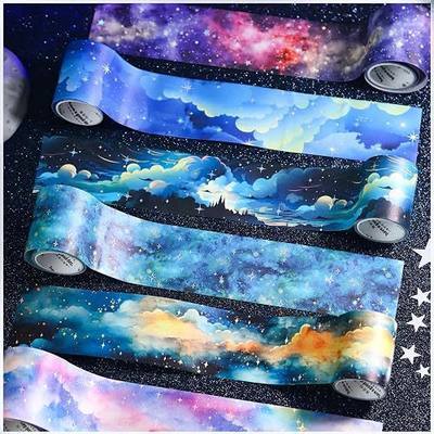 Cloud Washi Tape Stickers Sets for Journaling,Star Journal Stickers for DIY | 6 Rolls of Cloud Washi Tape Stickers Sets, Star Themed Journal Stickers for Scrapbooking, Journaling Supplies