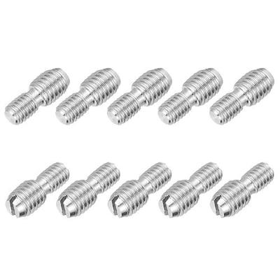 PATIKIL M4x6 to M5x6 Double End Threaded Stud Screw Bolt, 10 Pack Slotted Head 304 Stainless Steel Rod Bolts Thread Reducer Adapter for Furniture Fastener, 12mm Long