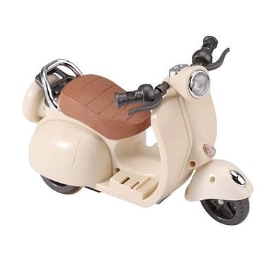 Mini Scooter Toy, Interactive Model Doll Car Accessories with Music and Light Toy Vehicle for Dolls Motorcycle Rotating Desktop Decoration Ornament