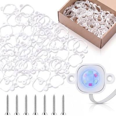 120 Pcs Mount Compatible with 200 ft Govee Pro H706 H806 Permanent Outdoor Lights Brackets with Screws for Soffit, Clip Replace Glue(White)