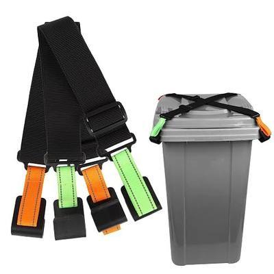 Trash Can Locks for Animals, 2 Pack Adjustable Garbage Can Locks with Reflective Strips, Trash Bin Locks for Animals, Raccoon and Animal Proof, Prevent Odor from Spreading, Fits Multiple Sizes Cans
