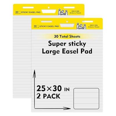 2 Pack Sticky Easel Pads,Poster Paper 25 x 30 Inches Large Self Stick Easel Paper,Flip Chart Paper for Teachers,Teacher Anchor Chart,30 Sheets/Pad